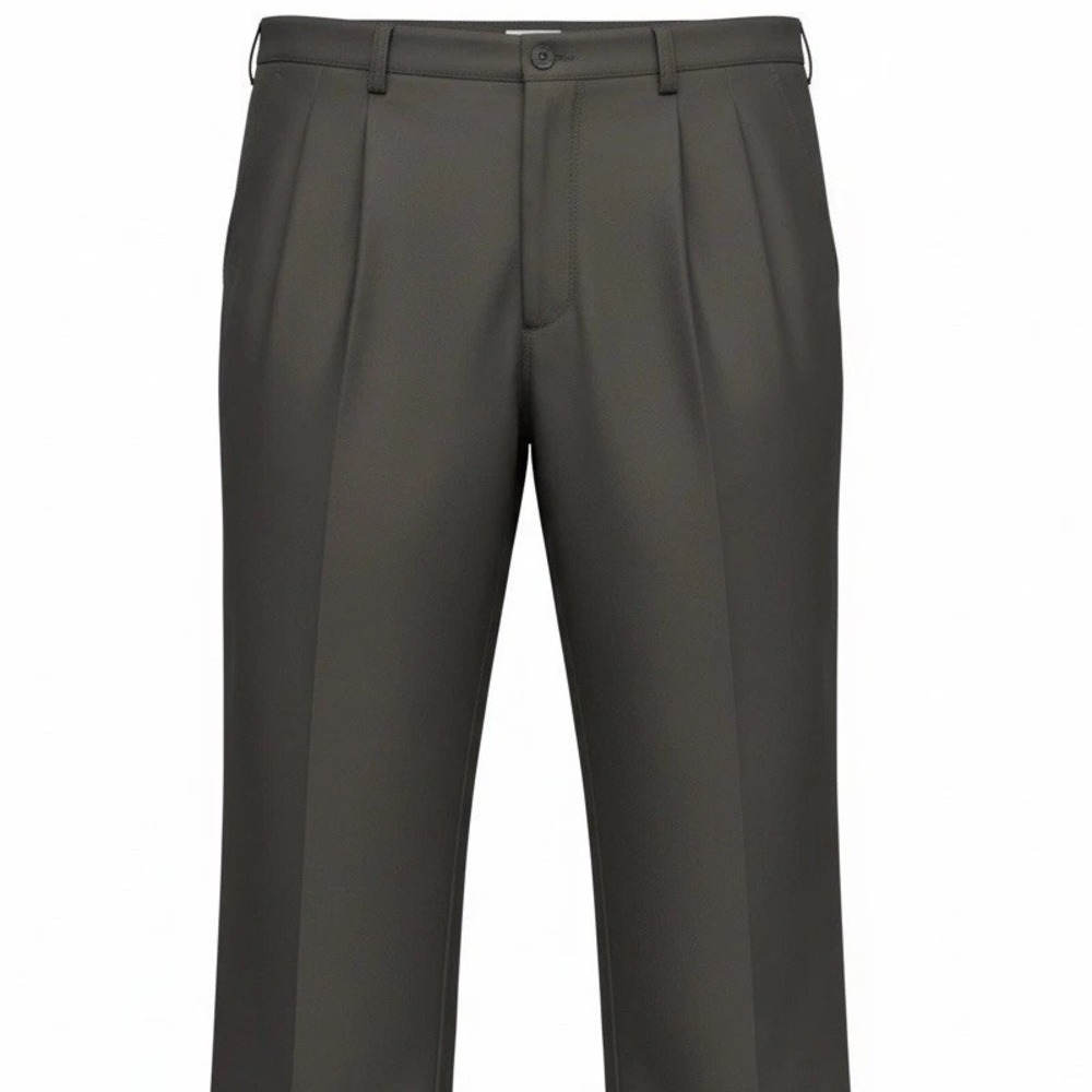 New HB Pleated Waist Relaxer Mens Pants Size 52X30 Charcoal Gray Office